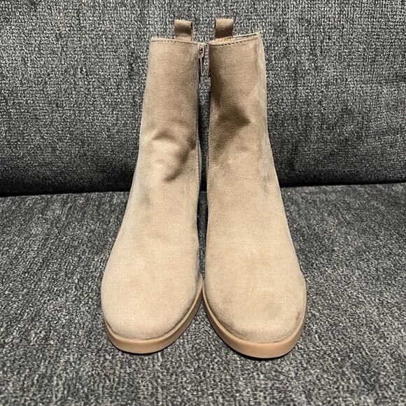 Universal Thread Cypress Winter Wedge Boots Womens 7.5 Taupe Faux Suede Side Zip - Picture 5 of 10